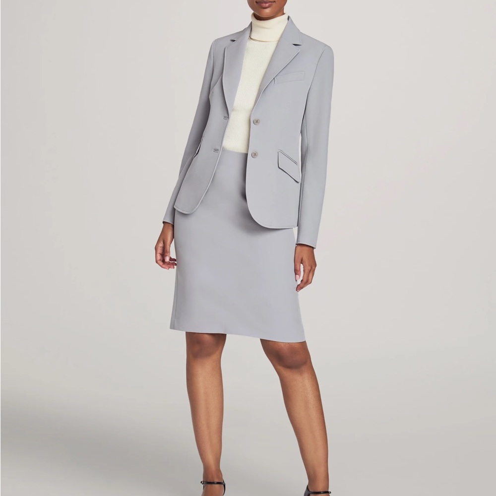 BNWOT ann taylor grey pinstripe jacket & dress formal suit set